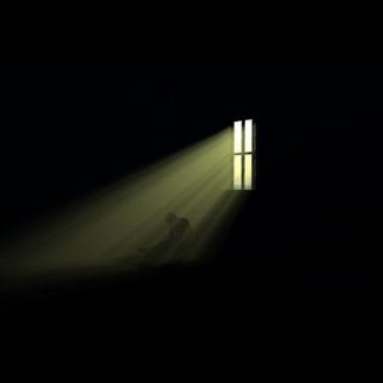 Person standing alone in mist